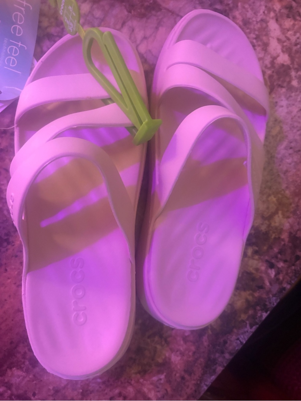 CROCS Women's Light Pink Dual-Strap Slide Sandals